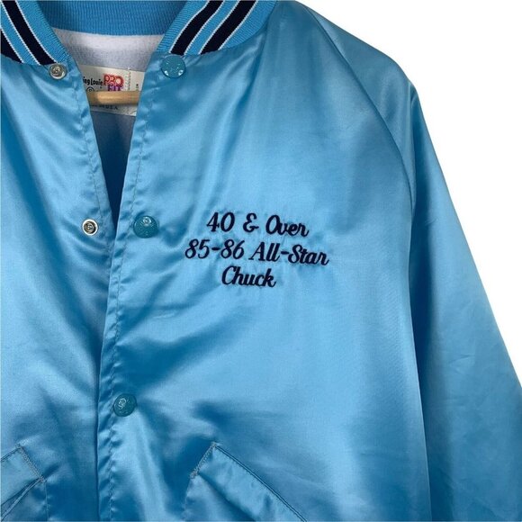 Vintage King Louie Bowling Jacket Size Small Bomber Letterman Blue 80s USA Made - Picture 3 of 6